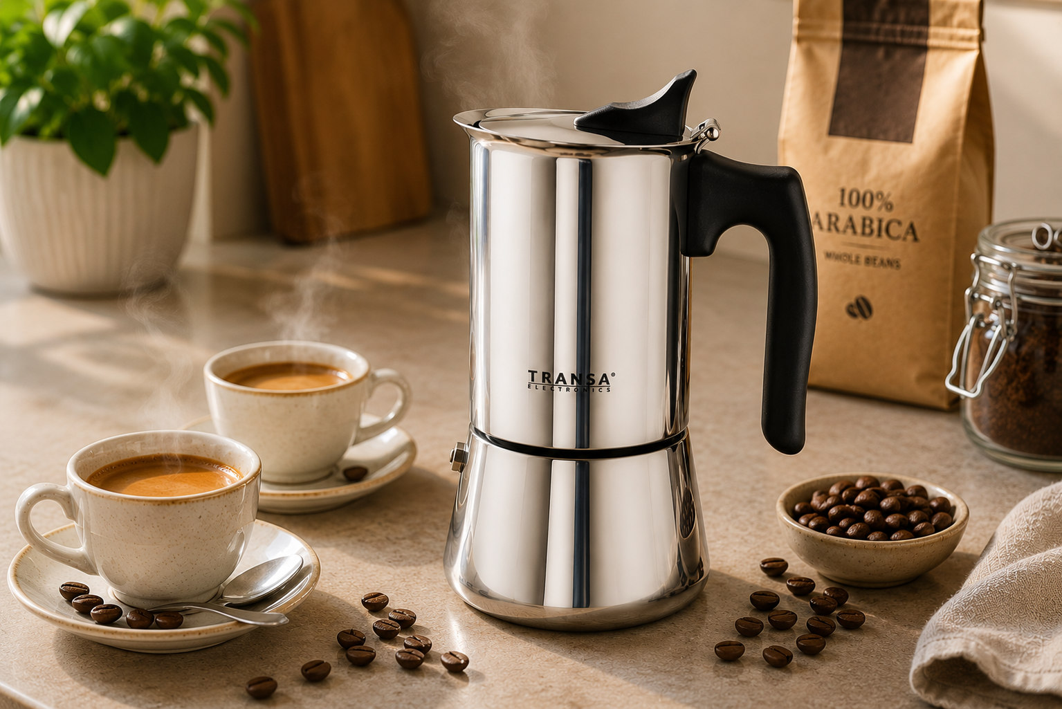 Kawiarka Caffè 4 Tz Transa Electronics do przygotowania kawy metodą moka